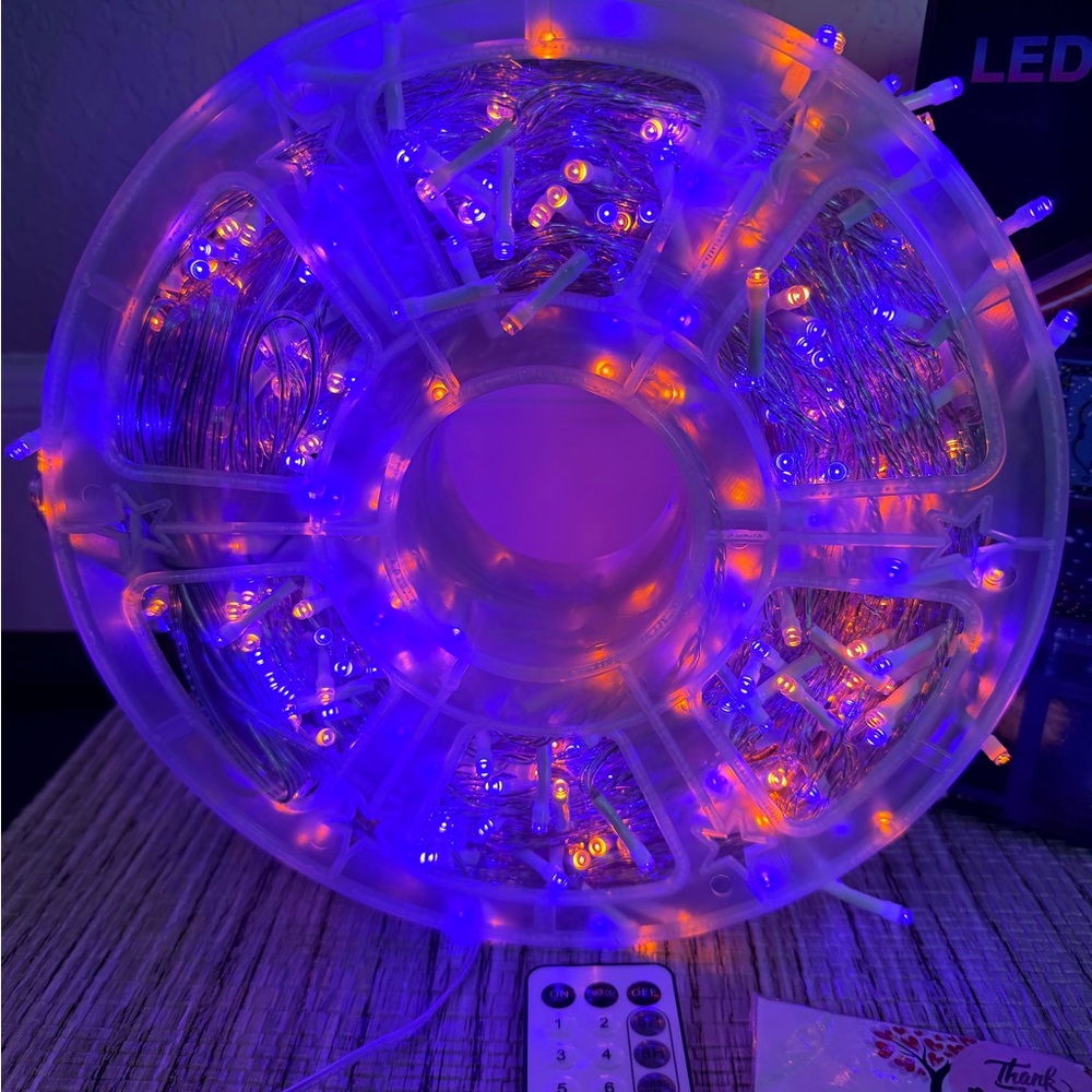String Lights Purple and Orange Waterpoof 400ft